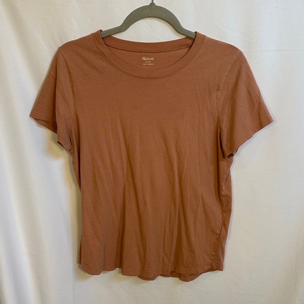Madewell Short Sleeve Tee in Rust/Salmon